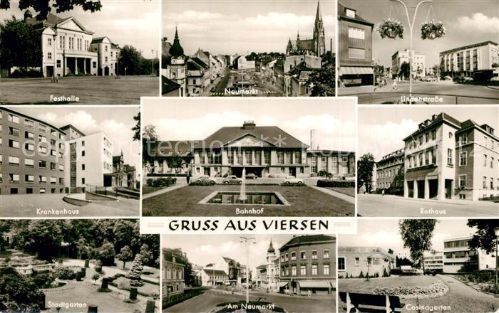 Viersen Festhalle Neumarkt Lindenstrasse Krankenhaus Bahnhof Rathaus Stadtgarten