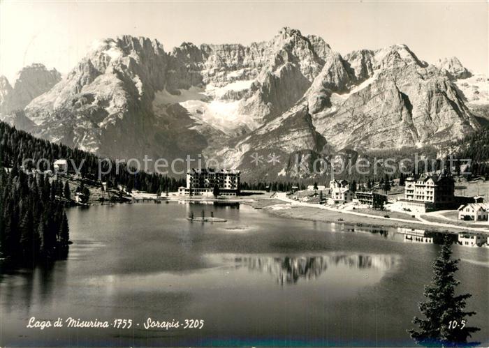 Lago di Misurina Panorama Berghotels Gebirgspass Sorapis Dolomiten