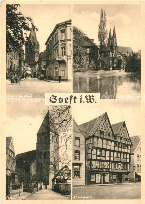 Soest Arnsberg Blick zum Dom Paulikirche Marktplatz