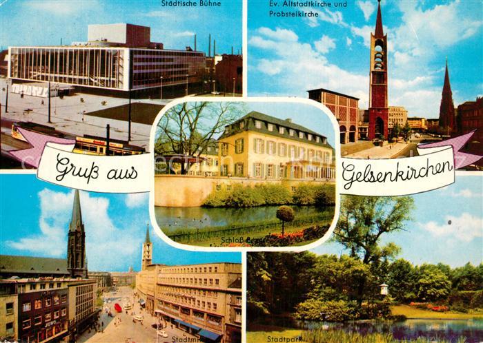 Gelsenkirchen Staedtische Buehne Altstadtkirche Probsteikirche Stadtpark Stadtmi