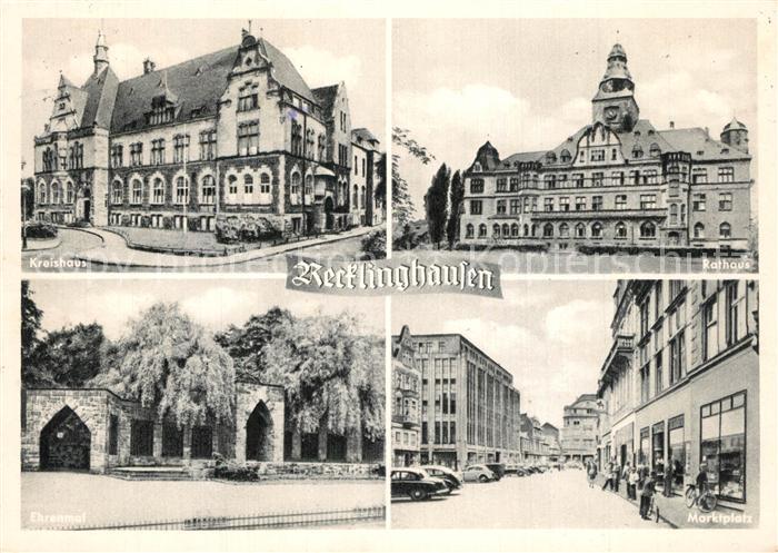 Recklinghausen Westfalen Kreishaus Rathaus Marktplatz Ehrenmal