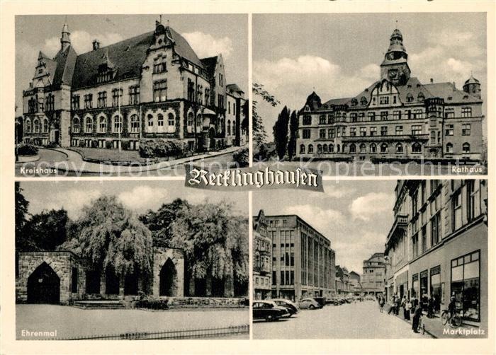 Recklinghausen Westfalen Kreishaus Rathaus Ehrenmal Marktplatz