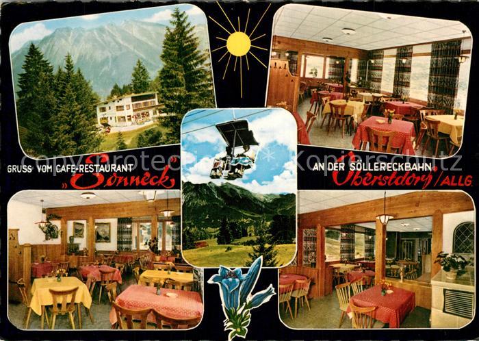 Oberstdorf Cafe Gaststaette Sonneck an der Soellereckbahn Sessellift Alpen Blaue