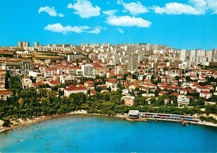 Split Spalato Fliegeraufnahme mit Strand