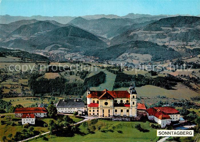 Sonntagberg Wallfahrtskirche 18. Jhd. Fliegeraufnahme