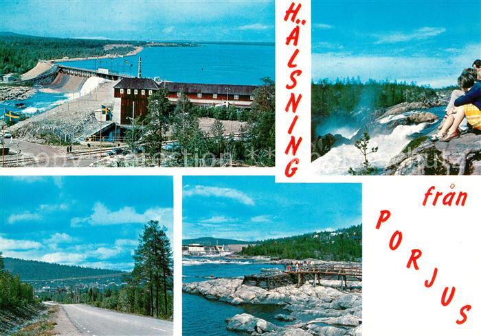 Porjus Panorama Staumauer Wasserfall