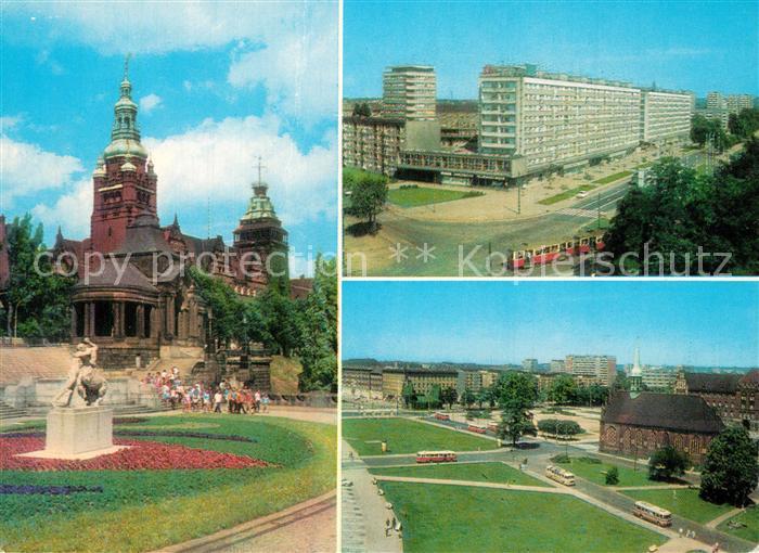 Szczecin Stettin Kirche Denkmal Wohnsiedlung Hochhaeuser