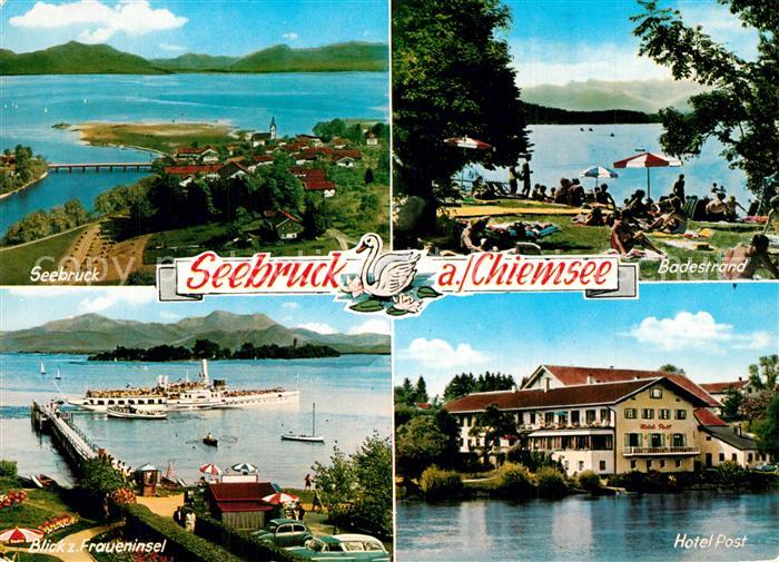 Seebruck Chiemsee Badestrand Fraueninsel Hotel Post