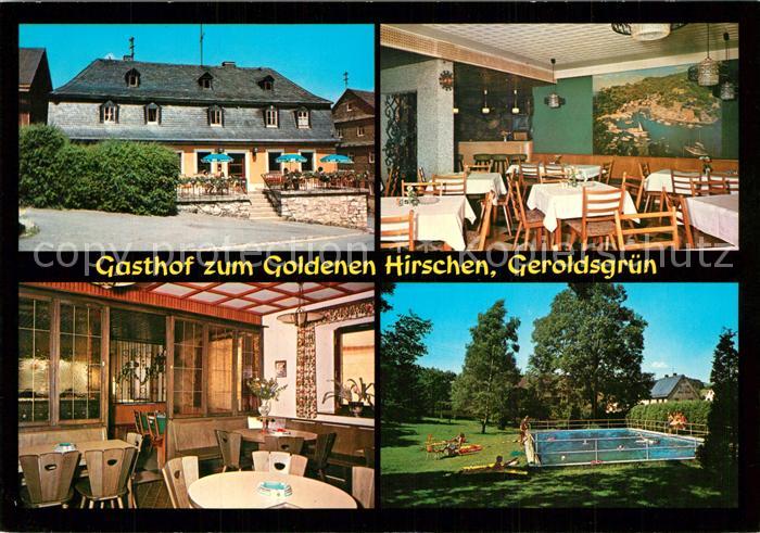 Geroldsgruen Gasthof zum Goldenen Hirschen Gaststube Schwimmbad