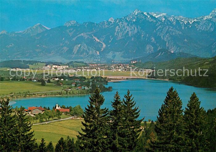 Weissensee Fuessen Panorama mit Tegelberg