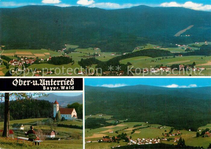 Unterried Viechtach mit Oberried Panorama Kirche