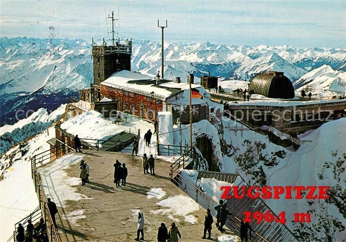 Zugspitze Bergstation mit Lechtaler und Allgaeuer Alpen