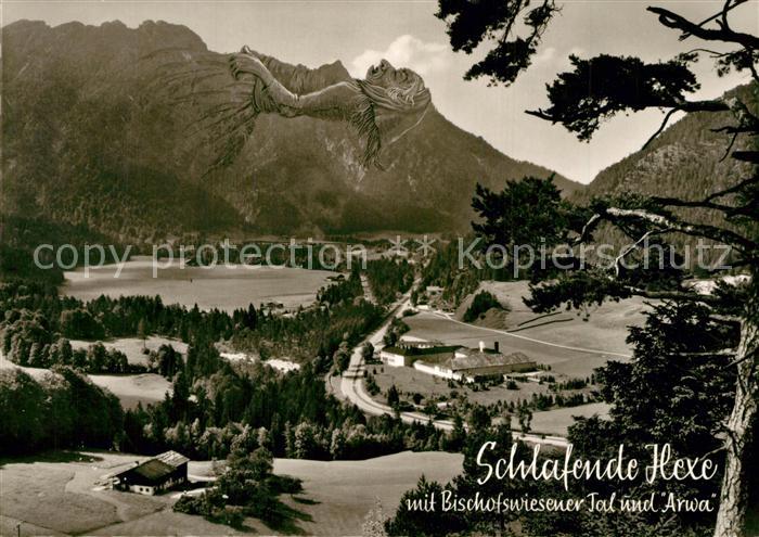 Bischofswiesen Schlafende Hexe mit Bischofswiesener Tal und Arwa