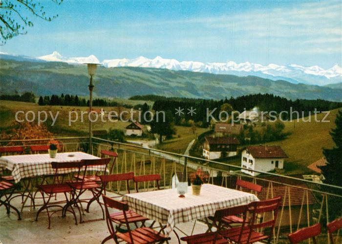 Scheidegg Allgaeu Terrassencafe Fuenflaenderblick