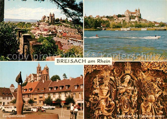 Breisach Rhein Panorama Rheinpartie Europabrunnen Hochaltaar mit Stephansmuenste
