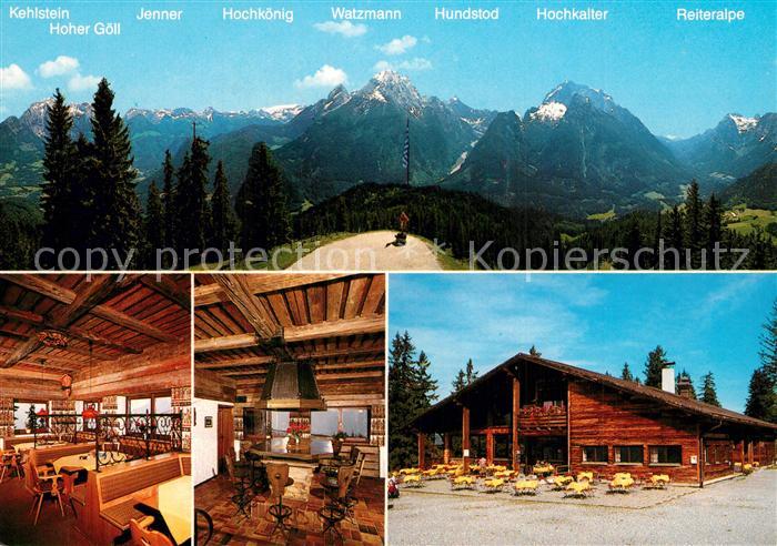 Ramsau Berchtesgaden Panorama Berggaststaette Hirschkaser Gastraeume Terrasse