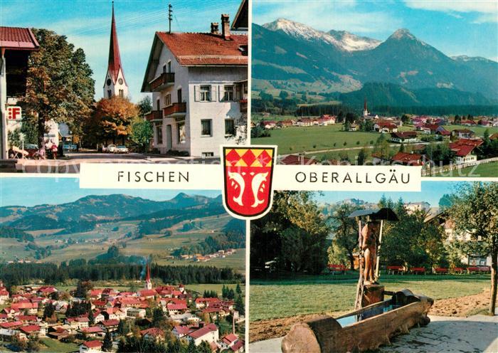 Fischen Allgaeu Panorama Teilansichten Brunnentrog
