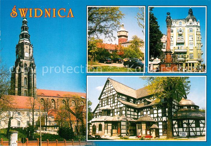 Swidnica Katedra ss Stanislawa i Waclawa z l polowy Rynku ewangelicki Kosciol Po