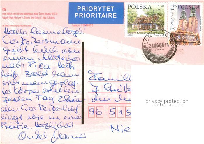 Pila al Piastow Schneidemuehl Pommern PL Urzad Miejski park nad Gwada neobarokow – Bild 2