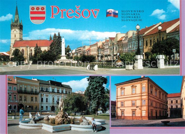 Presov Eperjes Jadro Mesta Neptunova fontana Okresna kniznica