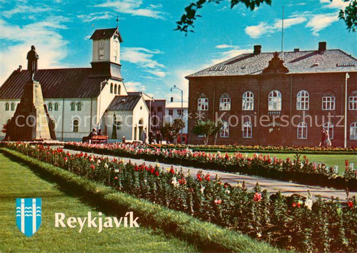 Reykjavík Austurvoellur the Cathedral and the Parliament House