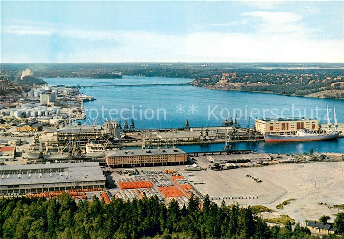 Stockholm Utsikt fran Kaknaestornet oever Frihamnen