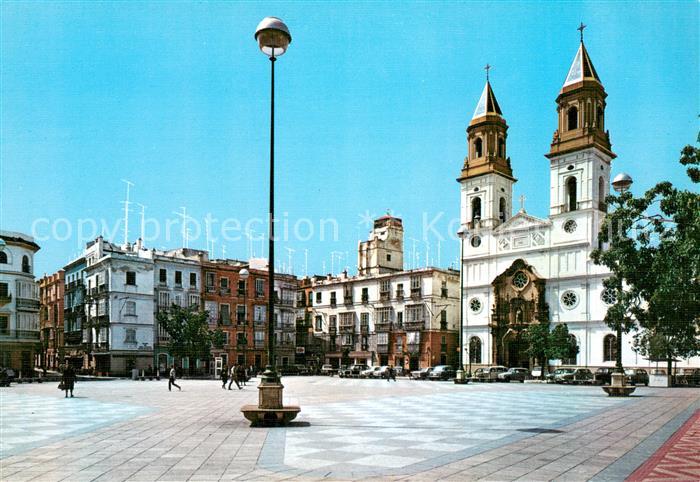Cadiz Andalucia Andalucia Plaza de Jose A Primo de Rivera e Iglesia de San Anton