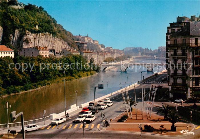 Grenoble Les quais de l’Isere le Pont Marius Gontard le quai Perriere et le Couv