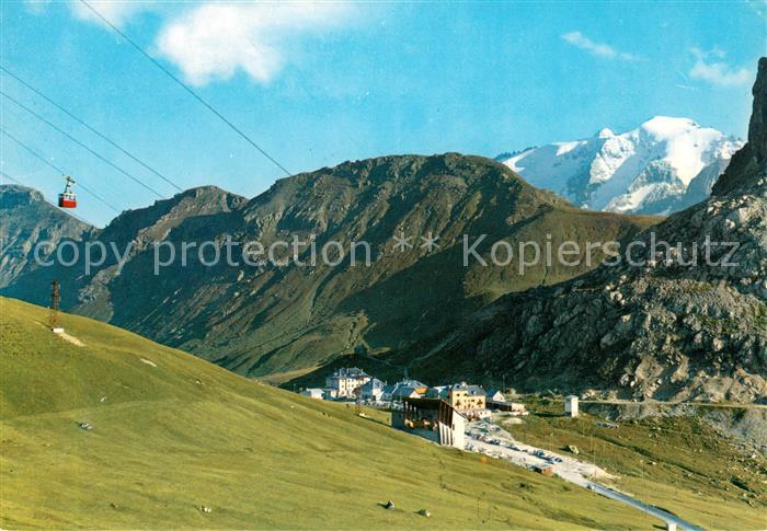Passo Pordoi Veduta con la Marmolada e la Funivia del Sass Pordoi
