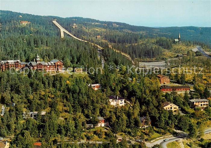 Holmenkollen Oslo Norway med Turisthotellet Hoppbakken og Kapellet