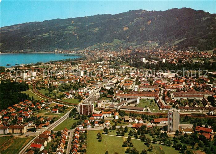 Bregenz Vorarlberg Panorama Blick gegen Pfaender Fliegeraufnahme