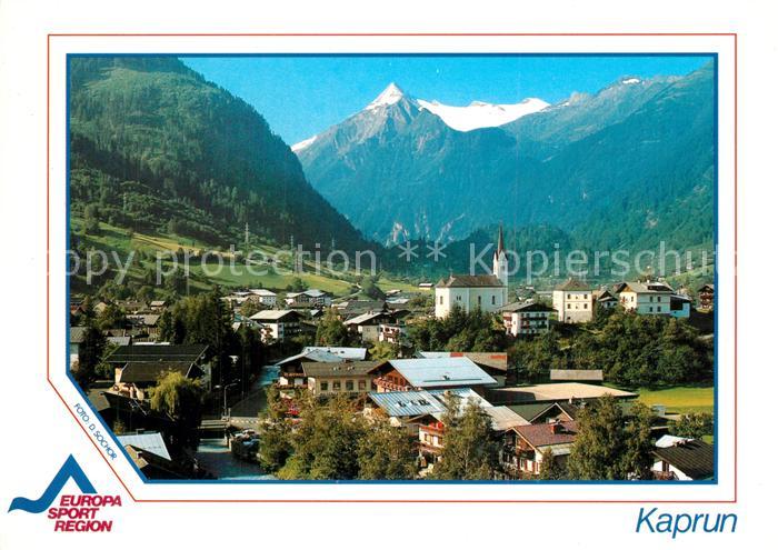 Kaprun Ortsansicht mit Kirche Blick zum Kitzsteinhorn Hohe Tauern
