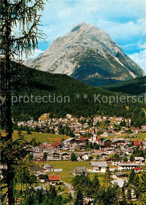 Seefeld Tirol Panorama Blick gegen Hohe Munde Mieminger Kette