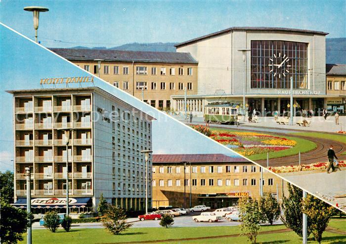 Graz Steiermark Hauptbahnhof Bahnhofshalle Strassenbahn Hotel Daniel