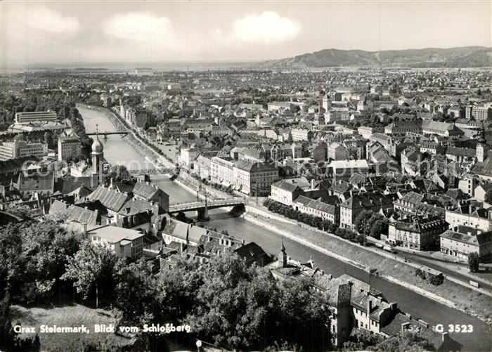 Graz Steiermark Stadtpanorama Blick vom Schlossberg