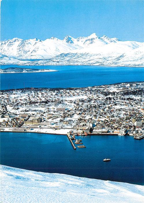 Tromsoe Part of the capital of North Norway aerial view