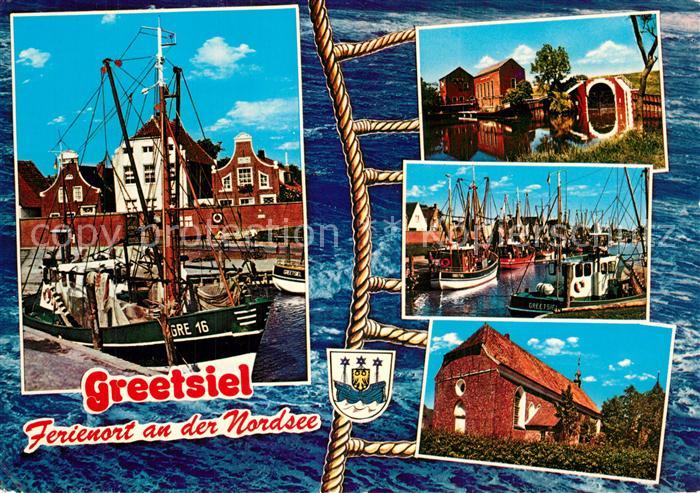 Greetsiel Fischkutter Hafen Kirche