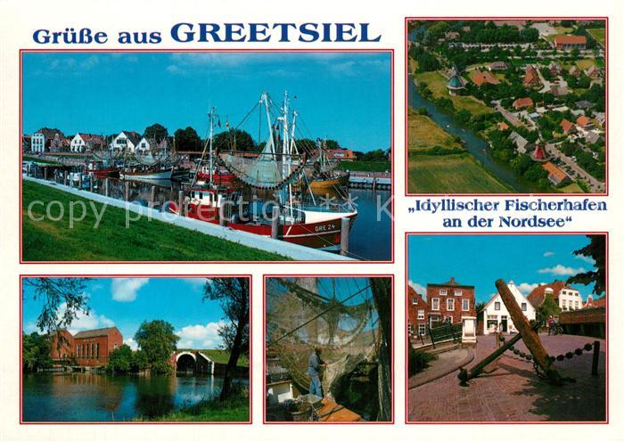 Greetsiel Fischerhafen Erholungsort Nordseekueste Fischkutter Schoepfwerk Markt