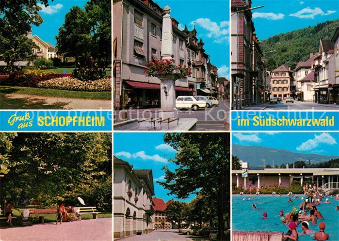 Schopfheim Innenstadt Brunnen Parkanlagen Freibad