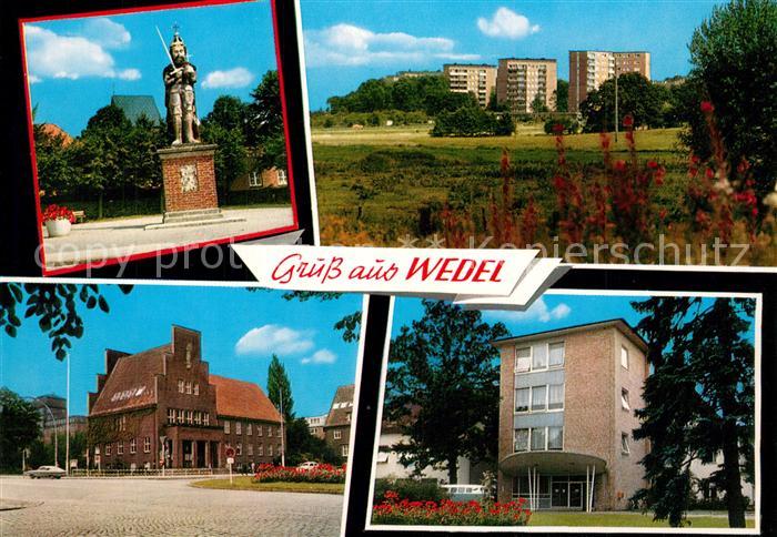 Wedel Pinneberg Roland Statue Innenstadt Wohnsiedlung Hochhaeuser