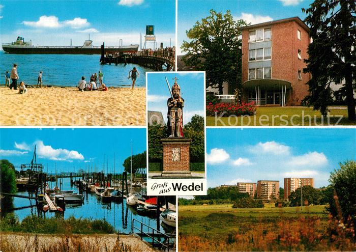 Wedel Pinneberg Strand Hochseedampfer Bootsanleger Hafen Roland Statue Wohnsiedl