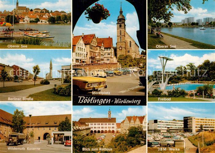 Boeblingen Oberer See Berliner Strasse Wildemuth Kaserne Marktplatz Kirche Ratha