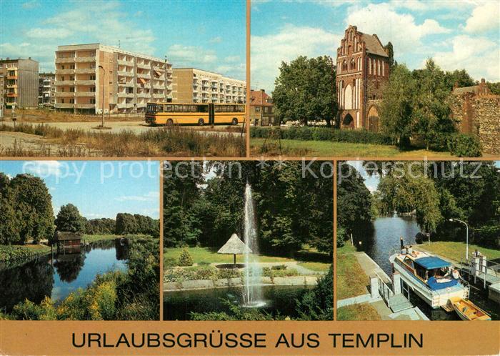 Templin Ringstrasse Wohnsiedlung Stadtmauer Prenzlauer Tor Templiner Kanal Sprin