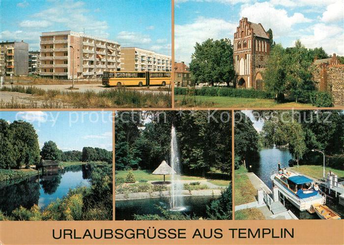 Templin Ringstrasse Stadtmauer Prenzlauer Tor Templiner Kanal Springbrunnen Buer