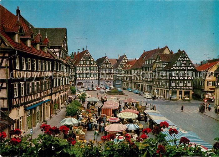 Schorndorf Wuerttemberg Geburtsstadt Gottlieb Daimlers Blick vom Rathaus auf den