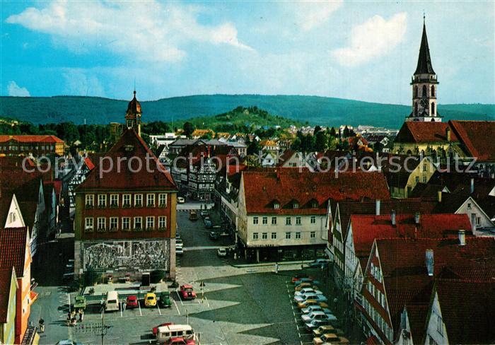 Schorndorf Wuerttemberg Geburtsstadt Gottlieb Daimlers Blick auf Rathaus und Sta