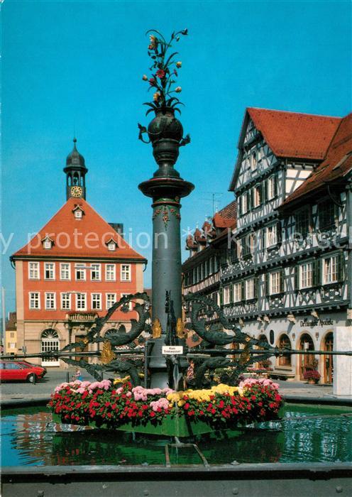 Schorndorf Wuerttemberg Marktbrunnen Rathaus Palmscher Apotheke Cafe Weiler Fach