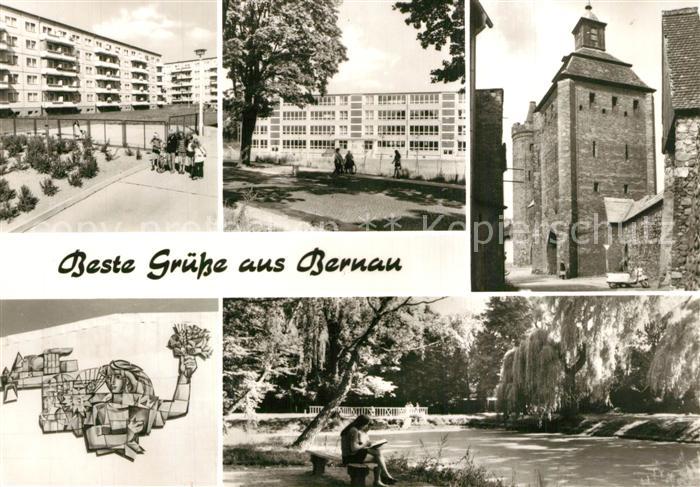 Bernau Berlin Wohnsiedlung Altstadt Stadtmauer Hungerturm Partie am Wasser Parka
