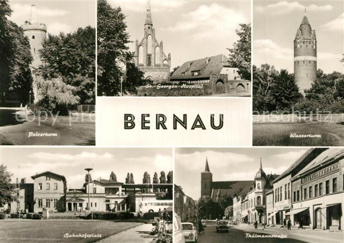 Bernau Berlin Pulverturm St. Georgen Hospital Wasserturm Bahnhofsplatz Thaelmann