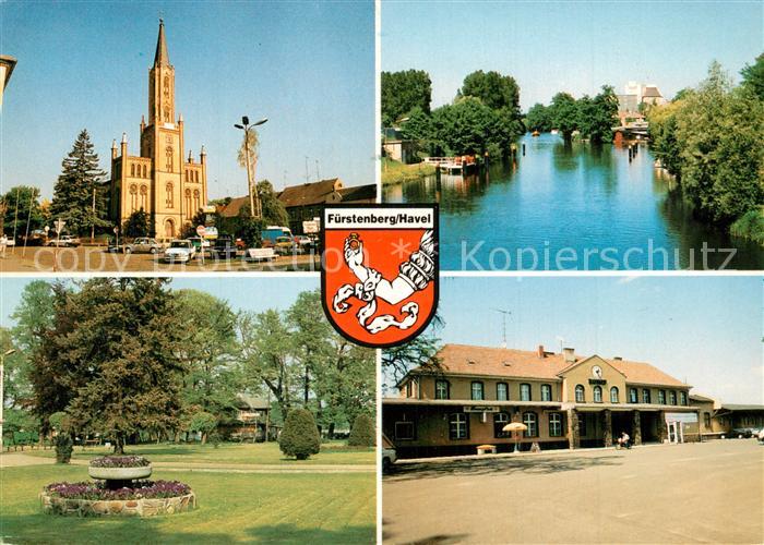 Fuerstenberg Havel Kirche Umgebung Stadtpark Bahnhof Wappen